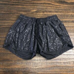 Zyia Active Size Large Black Leopard Bomber Shorts Workouts Gym Training